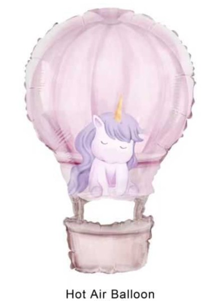 Balon foliowy balonik z jednorożcem, 52x80 cm