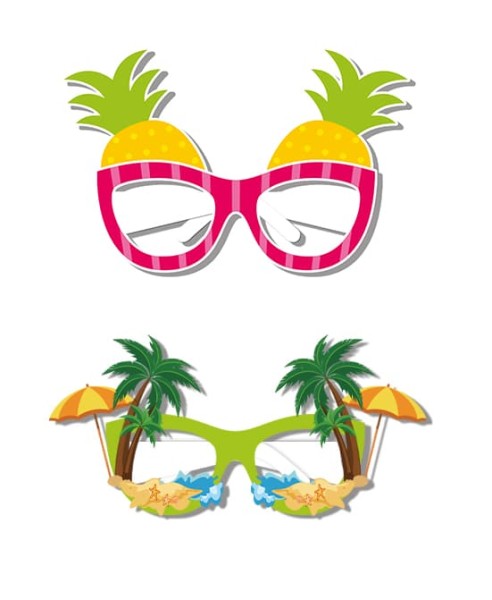 Okulary papierowe Ananas Plaża, 2 szt.