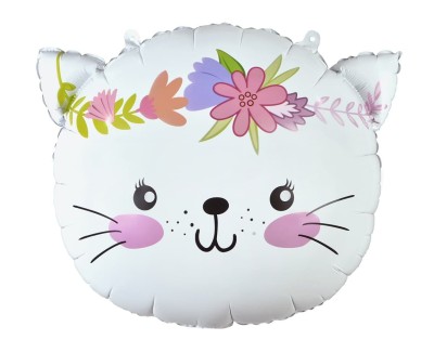 Balon foliowy Kotek głowa, 44x35 cm
