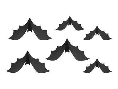 Dekoracja papierowa nietoperze na Halloween, 6 szt.