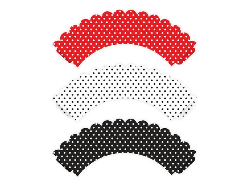 Czerwono czarne papilotki na muffinki