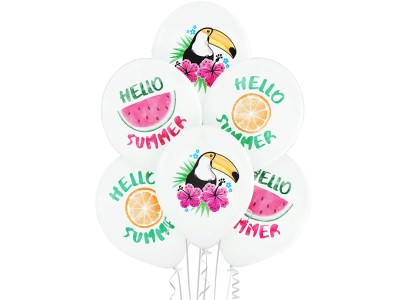 Balony lateksowe Hello Summer, 6 szt.