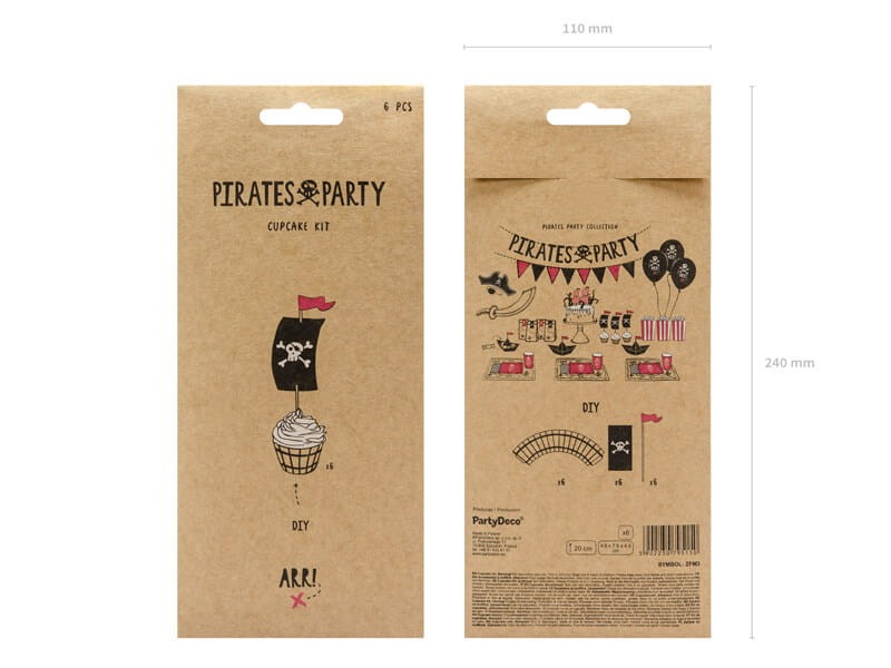 Dekoracje do babeczek pirackie