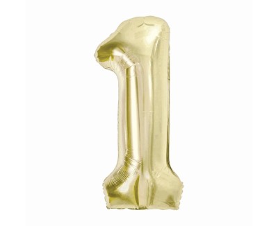 Balon foliowy cyfra 1 złoty szampański, 85 cm 
