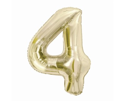 Balon foliowy cyfra 4 złoty szampański, 85 cm