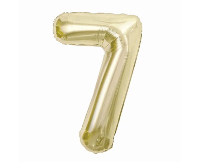 Balon foliowy cyfra 7 złoty szampański, 85 cm