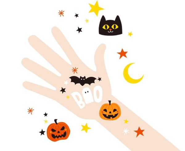 Zestaw tatuaży zmywalnych tatuaże na Halloween, 5 szt.