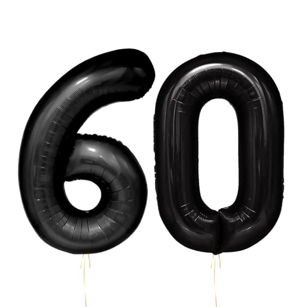 Balony foliowe liczba 60 czarna, 100 cm
