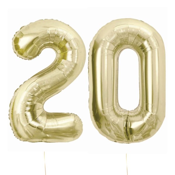 Balony foliowe liczba 20 szampański złoty, 85 cm
