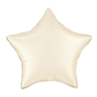 Balon foliowy gwiazda kremowa matowa, 45 cm