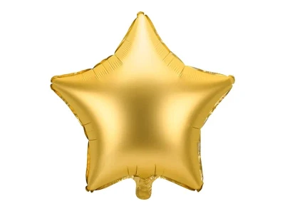Balon foliowy gwiazda złota matowa, 48 cm