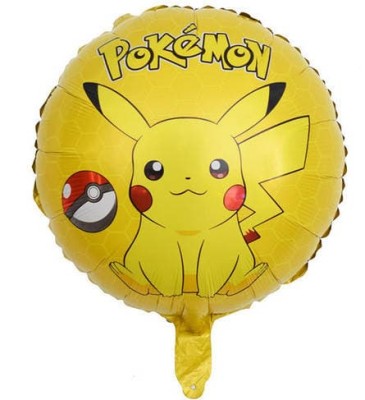 Balon foliowy okrągły żółty Pokemon (5128), 45 cm (luz)
