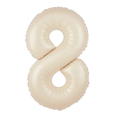 Balon foliowy cyfra 8 kremowy beżowy, 100 cm