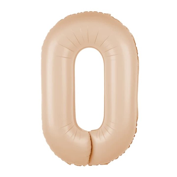 Balon foliowy cyfra 0 beżowy karmelowy, 100 cm