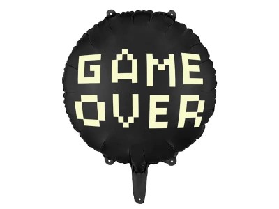 Balon foliowy okrągły Game Over, 45 cm