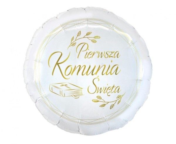 Balon foliowy Pierwsza Komunia Święta biblia, 45 cm