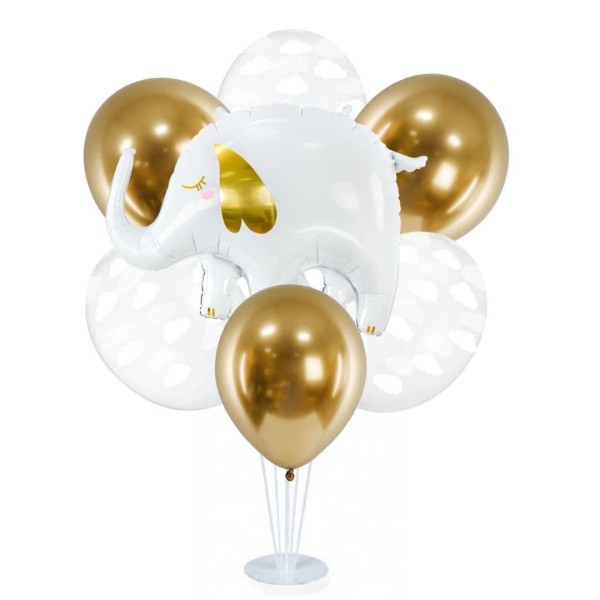 Zestaw balonów na stojaku Baby Shower słonik