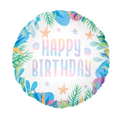Balon foliowy Happy Birthday Ocean, 45 cm