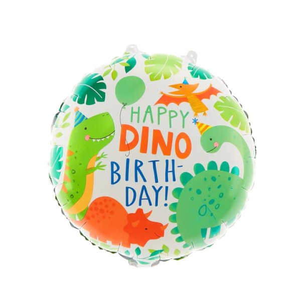 Balon foliowy Happy Birthday dinozaury, 45 cm