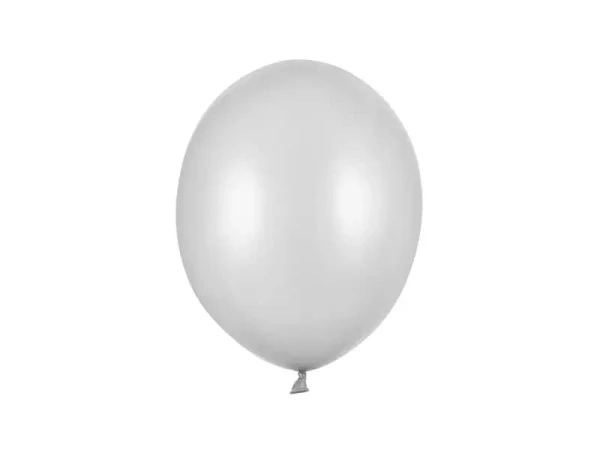 Balony metaliczne srebrne Metallic Silver Snow strong, 27 cm 3 szt.