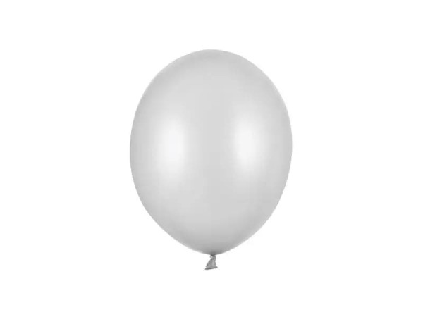 Balony metaliczne srebrne Metallic Silver Snow strong, 23 cm 3 szt.