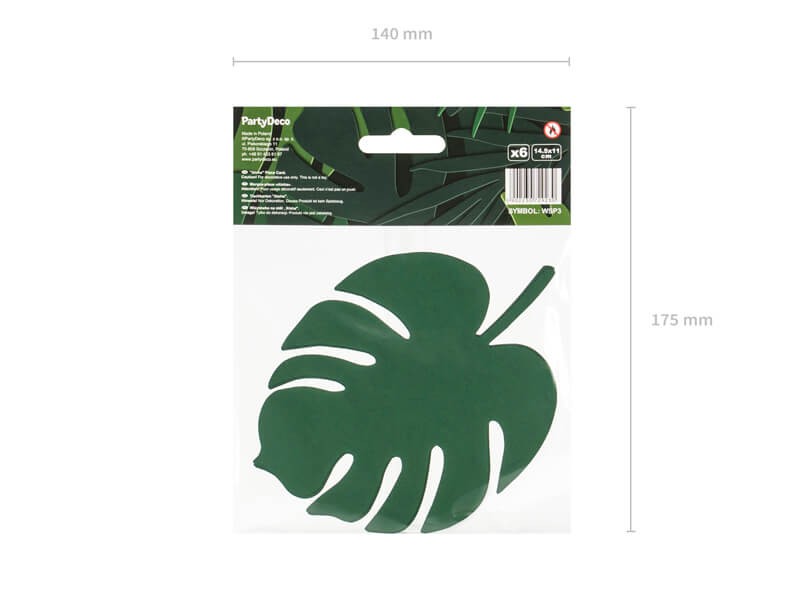 Dekoracja na stół zielony liść