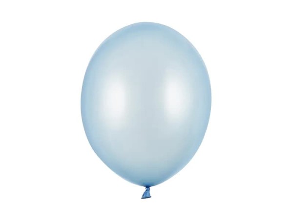 Balony metaliczne niebieskie Metallic Baby Blue strong, 30 cm 3 szt.