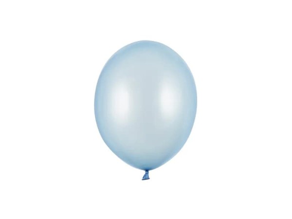 Balony metaliczne niebieskie Metallic Baby Blue strong, 12 cm 3 szt.