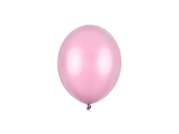 Balony metaliczne jasne różowe Metallic Candy Pink strong, 12 cm 3 szt.