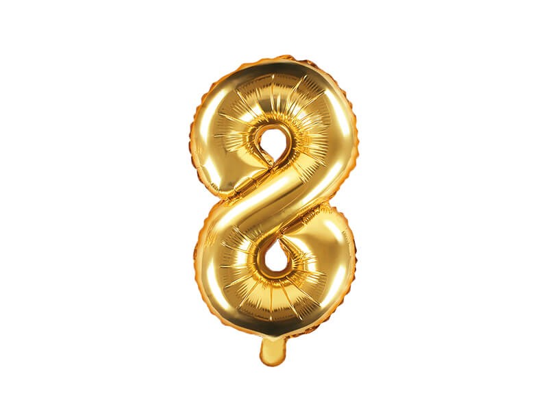 Balon cyfra 8 złoty