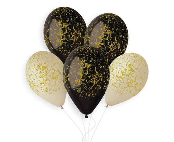 Balony lateksowe marmurkowe, 33 cm 5 szt.