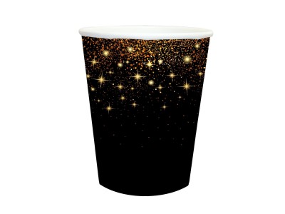 Kubeczki papierowe czarne Sparkling, 6 szt.