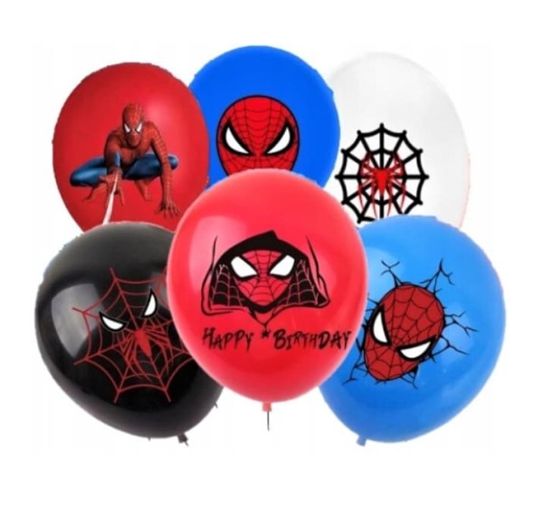 Balony lateksowe Spiderman mix (5276), 6 szt.