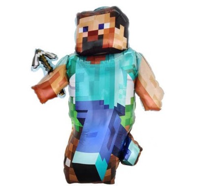 Balon foliowy Minecraft Steve z kilofem, 73x85 cm (luz)