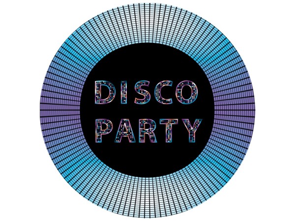 Talerzyki papierowe Disco Party, 18 cm 6 szt.