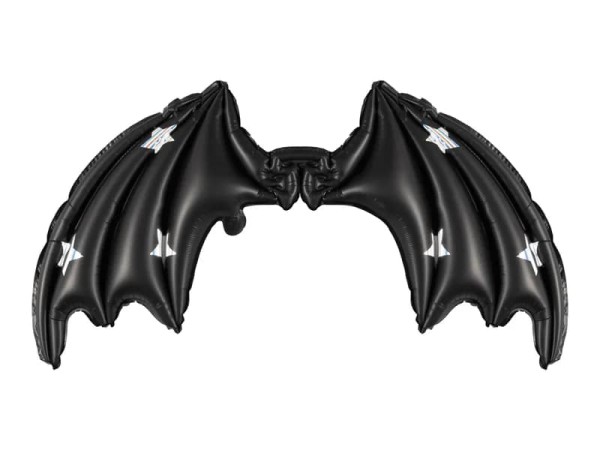 Balon foliowy skrzydła Nietoperza czarne z gwiazdkami