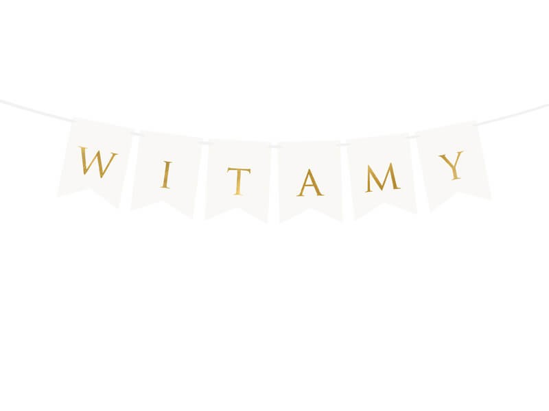 Biała girlanda witamy na ślub