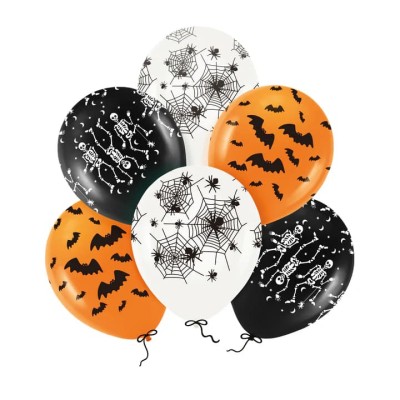 Balony lateksowe Halloween mix, 30 cm 6 szt.