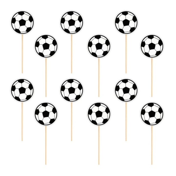 Pikery dekoracje do muffinek babeczek Football Piłka Nożna, 12 szt.