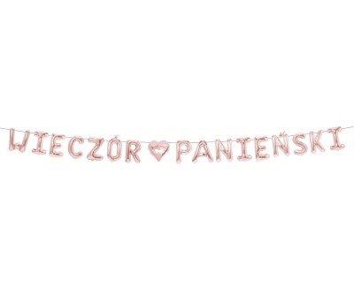 Baner papierowy Wieczór Panieński różowe złoto, 210 cm