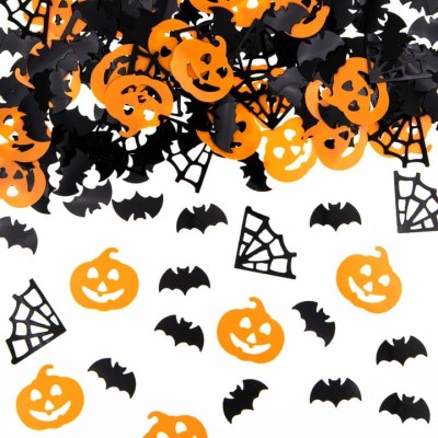 Konfetti na Halloween dynie pajęczyny nietoperze