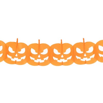 Girlanda papierowa Halloween Dynie pomarańczowa, 170 cm