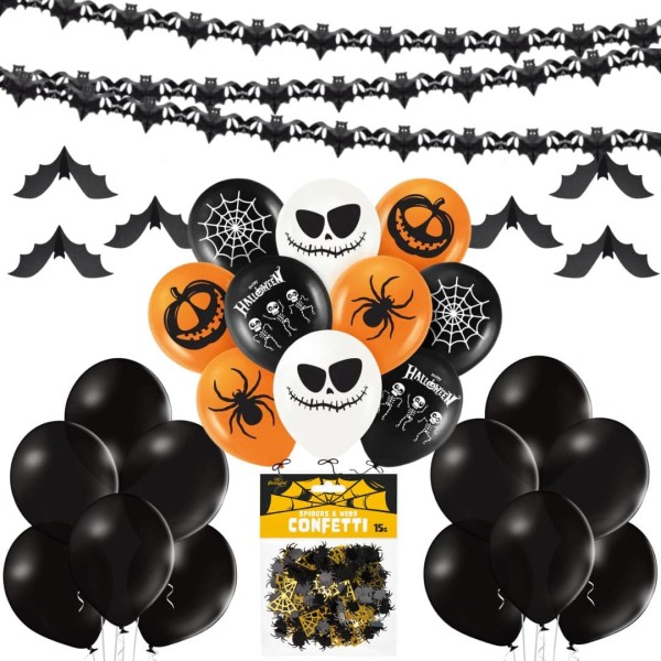 Zestaw dekoracji na Halloween czarny