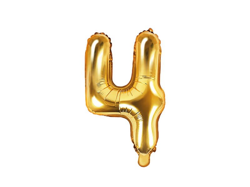 Balon cyfra 4 złoty