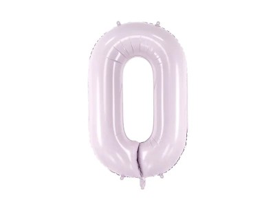Balon foliowy cyfra 0 pastelowy fioletowy, 72 cm