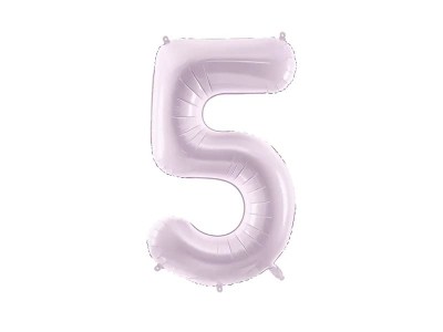 Balon foliowy cyfra 5 pastelowy fioletowy, 72 cm