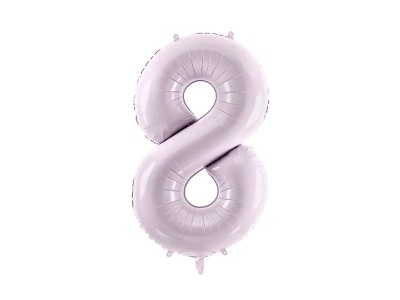 Balon foliowy cyfra 8 pastelowy fioletowy, 72 cm