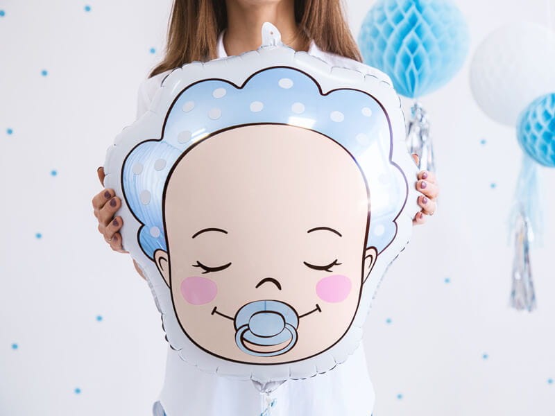 Balon na baby shower bobas chłopiec