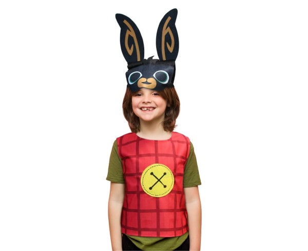 Strój przebranie dla dzieci Czarny Królik Bing kapelusz kamizelka, 92/104 cm