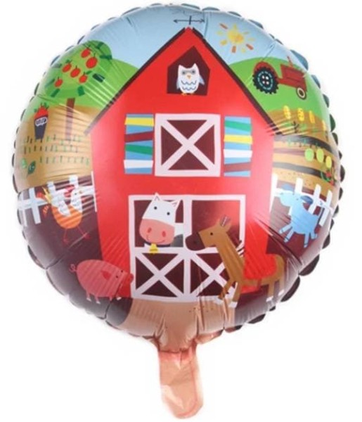 Balon foliowy okrągły Farma, 45 cm (luz)